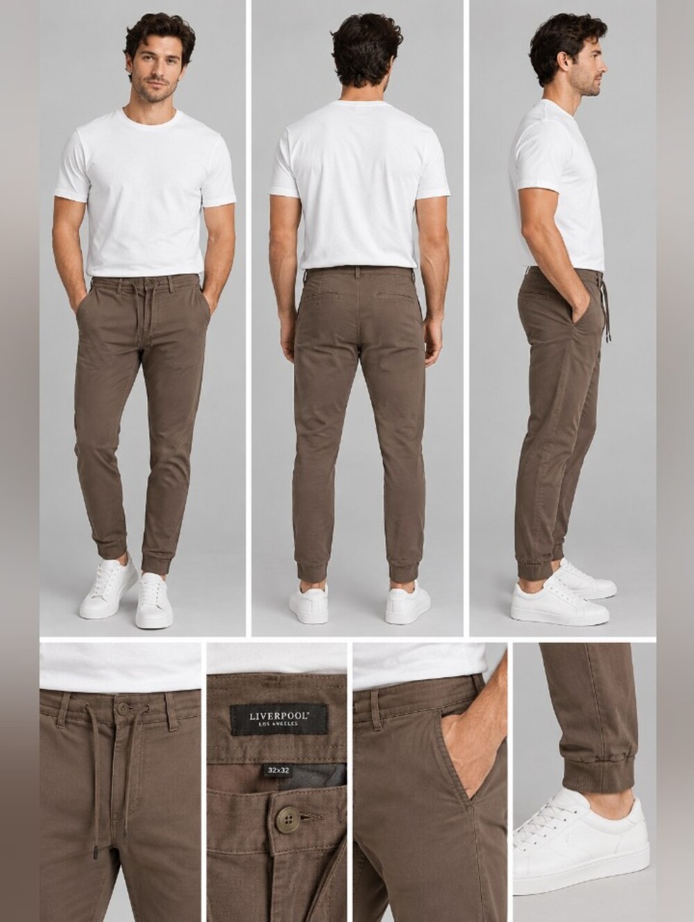 Liverpool Los Angeles Men's Olive Jogger Pants 34x32